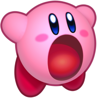 Kirby inhaling.